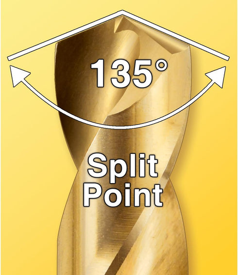 IVY Classic 04119 Cobalt Steel Drill Bit, 135-Degree Split Point, 19/64 x 4-3/8", 1/Card