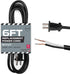 Iron Forge Cable 18 AWG Replacement Power Cord with Open End - 6 Ft Black Extension Cable 2 Prong