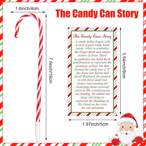 Zhanmai 121 Pcs Candy Cane Meaning Story Gifts Set - 60 Pcs Religious Cards and 60 Pcs Candy Cane Pens