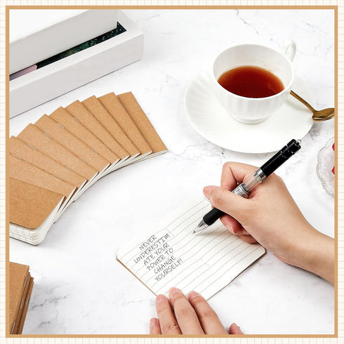 Outus 15 Pcs Pocket Notebook, Mini Journal, 2.5" x 4", Kraft Paper, Softcover Pocket Notepad for Student, Traveler