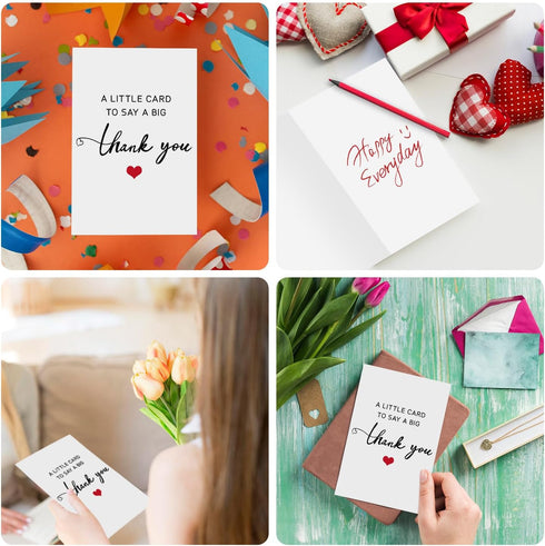 NPCSWXQ Thank You Cards with Envelopes & Stickers, Simple Single Funny Thank You Card for Him, Her, Teacher, Boss