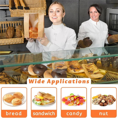 Dnyucen 100pcs Sourdough Bread Bags Large Bread Bags for Homemade Bread Sourdough Paper Storage Bags Bakery Bags