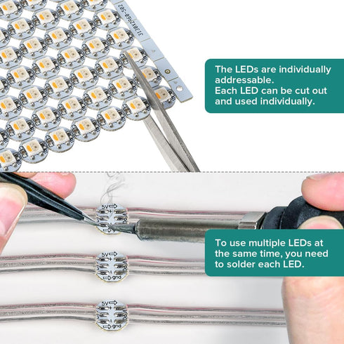 SK6812(WS2812B) 100PCS 5050SMD DC5V BTF-LIGHTING RGBW LED Chips RGB+Warm White Individually Addressable Module Pixels