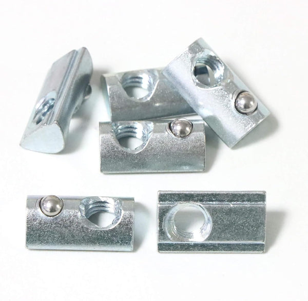 20 Packs 5/16-18 Threaded Steel T-Nut with Ball Spring, T Slot Accessories for Aluminum Extrusion Profile