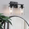 Litaddscen 2-Light Matte Black Bathroom Vanity Light,Bathroom Light Fixtures Over Mirror with Clear