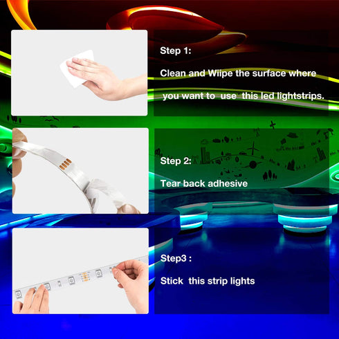 40ft, 44 24V DAYBETTER Led Strip Lights RGB Color Changing Led Strips with Keys Remote Control for Room, Bedroom