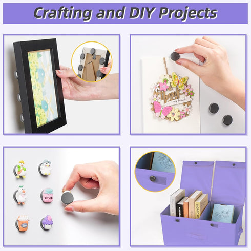 VNDUEEY 100Pcs Ceramic Magnets for Crafts, Strong Adhesive Backing Small Round Discs for DIY, Classroom, Science Hobbies