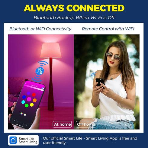 Bulbs 100W 1350LM 11W Bulb A19 E26 2.4G Bulb, 1PC Lightinginside Smart Light Equiv., Smart Works with Alexa/Google