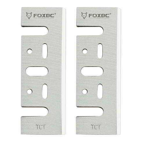 FOXBC 3-1/4 Inch Tungsten-Carbide Planer Blades Replacement - Compatible with Makita, DeWalt, Bosch, Ryobi, 2 Sets