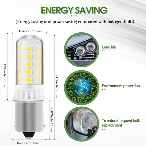 LOW Voltage 12-24V AC/DC 4W BA15S S8 LED Light Bulb for Outdoor Landscape Lighting, Daylight White