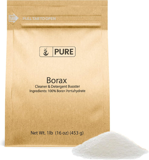 Pure Original Ingredients Borax (1 lb), Multipurpose Natural Cleaning Agent, Ideal Slime Ingredient