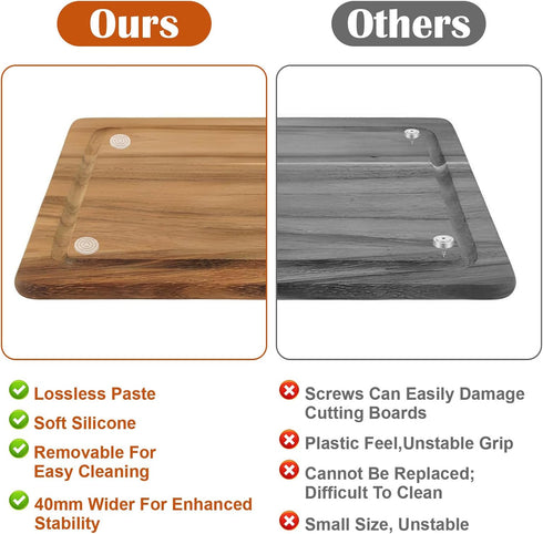 Shimmeroo 4Pcs 1.6 Inch Countertops Cutting Board Feet Non Slip - Self Adhesive Silicone Pads No Screws Needed Thick