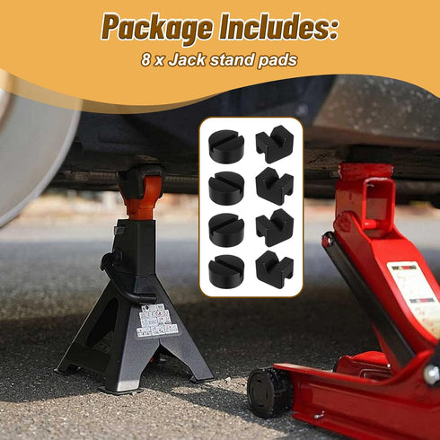 Afcabakila 8 2 Pinch Pcs Universal Jack Stand Pads, Types Rubber Jack Pad & Weld Adapter, Oil Change Mush Haves, Change