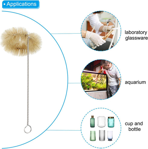 PATIKIL Straw Cleaner Brush Set, 7.5", 8.3", 9.8", 11.2" Stainless Steel for Lab Glass Supplies