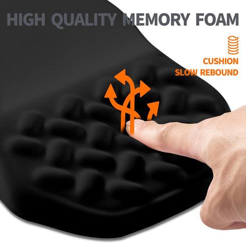Ergonomic Slope Mouse Pad with Wrist Support, Carpal Tunnel Pain Relief, Memory Foam (12x8 inch, Black)