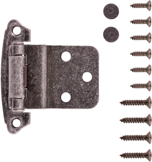 Hickory Hardware P243-VP Variable Overlay 3/8 Inch Inset Surface Mount Face Frame Hinge - Vibra Pewter Finish