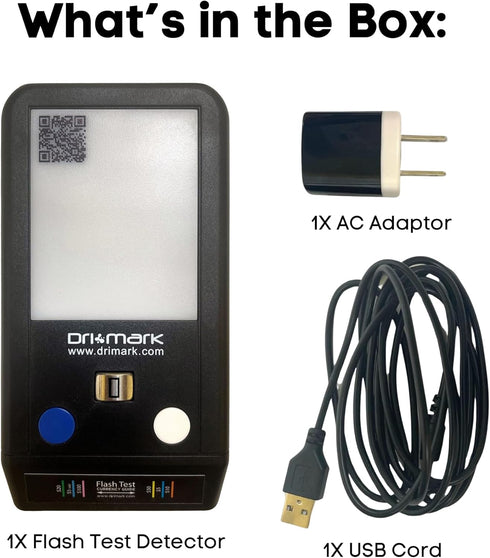 Dri Mark Flash Test Counterfeit Bill Detector, 3 Easy Tests in One Device, Fast and Accurate Money Checker