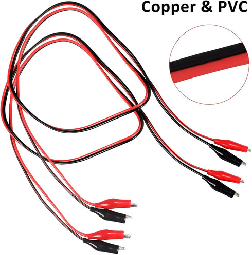 4 Groups 1M Alligator Clips Electrical, Insulated Test Leads with Double-ended Jumper Wires for Testing