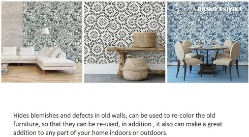 7" DIY Decorative Patterned Paint Roller - Rubber Roller for Wall Treatments and Furniture Decoration