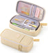 CICIMELON Durable Pen Pencil Case, Big Storage Pen Pouch Bag for School Supplies, College Teen Girls Adults, Beige