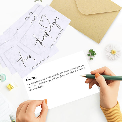 Aruicheng 50pcs Pack Thank You Cards Thank You Card Small Business Thank You Notes Bulk Small Mini Business Cards Blank