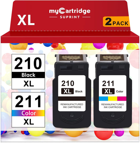 myCartridge SUPRINT 210XL 211XL Combo Remanufactured Ink Cartridge Replacement for Canon PIXMA Printers