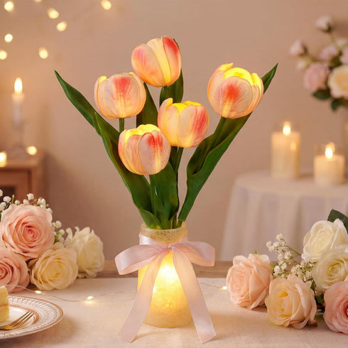 VIHOSE Tulip Flower Lamp Tulip Night Light with USB Rechargeable 8 Lighting