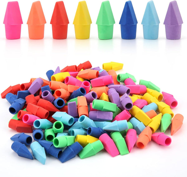YISAN Cap Erasers for Pencils - 120 PCS Pencil Top Erasers in 8 Assorted Colors