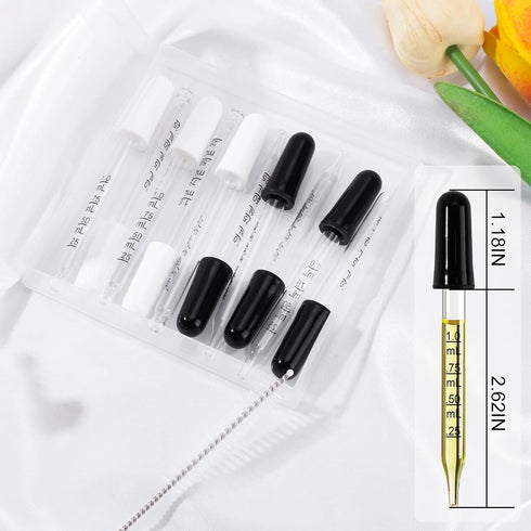 10Pcs Eye Dropper with Durable Rubber Head, 1ml Glass Dropper, Liquid Droppers for Oils, Eye Droppers for Medicine, Precise Pipette Droppers for Crafts, Essential Oil, Food by Paoeyrb