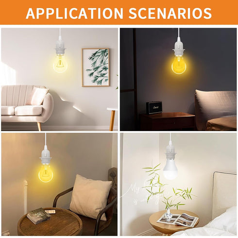 14.8ft Extension Hanging Lantern Cord Cable - White Pendant Lighting with Plug-in Cord and On/Off Switch,DIY with Lamp
