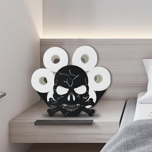 8 Teaeeno Skull Toilet Paper Holder - Animal Toilet Paper Storage, Funny Bathroom Decor, Metal Holder for Extra Rolls