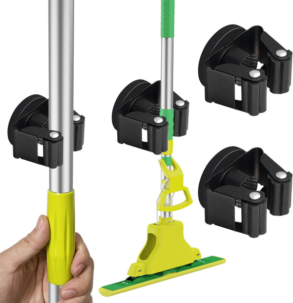 ULIBERMAGNET Magnetic Mop Broom Holder, Heavy Duty Movable Wall Mounted Utility Storage for Garage and Kitchen