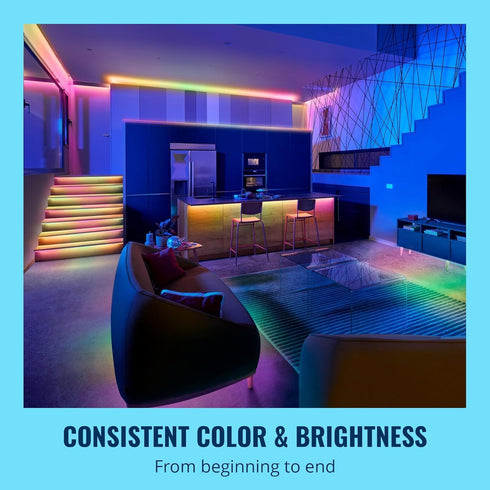 16.4 WiZ Connected ft LED Light Strip For Your Smart Home, Flowing Multicolor LED Lights, Color-Changing RGBIC
