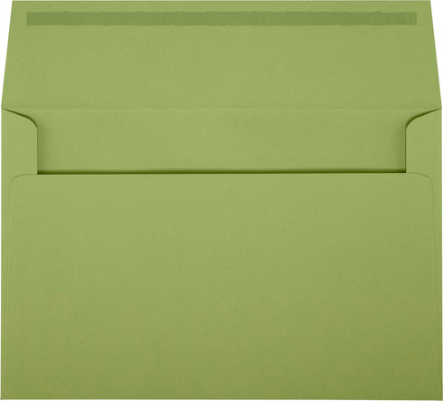 LUXPaper A9 Invitation Envelopes | 50 Qty | 5 3/4" x 8 3/4" | Avocado Green | Peel & Press 80lb. Text