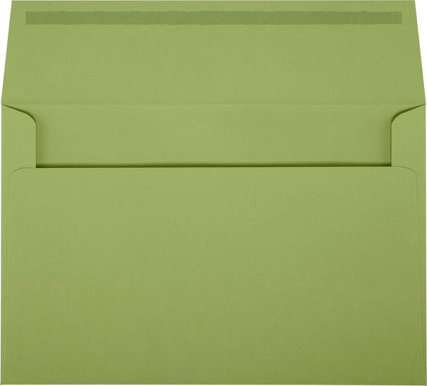 LUXPaper A9 Invitation Envelopes | 50 Qty | 5 3/4" x 8 3/4" | Avocado Green | Peel & Press 80lb. Text