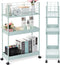KINGRACK 3-Tier Rolling Utility Cart with Wheels, Metal Slim Storage Organizer for Kitchen, Office, Bathroom, Mint Green