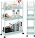 KINGRACK 3-Tier Rolling Utility Cart with Wheels, Metal Slim Storage Organizer for Kitchen, Office, Bathroom, Mint Green