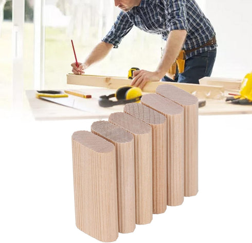 50Pcs Beech Wood Stopper Insertion Dowel Block, 10x24x50MM for Woodworking Furniture Splicing Tool