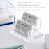 Business Card Holder for Desk, Clear Acrylic Cards Organizer for Men and Women, 2 Tier Business Cards Display Stand (2 Slots)