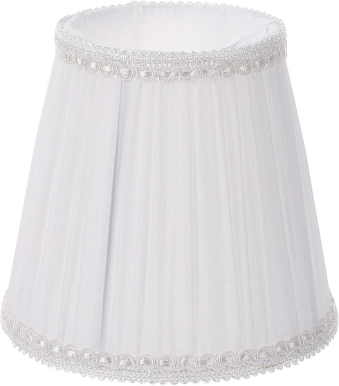 ARTIBETTER Cloth Clip-on Bubble Lamp Shade 5.12 Inch Pleated Fabric Cover for