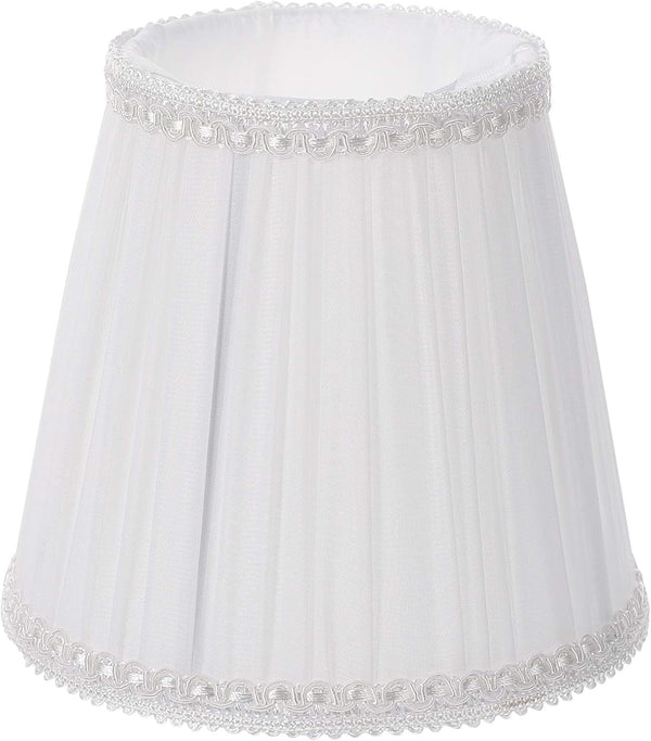 ARTIBETTER Cloth Clip-on Bubble Lamp Shade 5.12 Inch Pleated Fabric Cover for