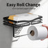YIGII Toilet Paper Holder with Shelf, Adhesive or Drilling Tissue Roll Holder for Bathroom, Rustproof Toilet Roll