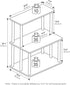 Furinno Turn-N-Tube 3-Tier Printer Stand, Toolless Multipurpose Display Storage Shelf, Americano/Black