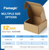 Famagic 12 Pack Small Shipping Boxes 4x4x2 Brown Corrugated Cardboard Mailer for Small Business