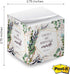 Religious Sticky Note Cube, 2.75" Memo Block Printed on 4 Sides, Modern Floral Christian Design