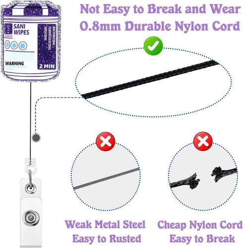 Bydevia 24 Sani Wipes Badge Reel Retractable for Nurse Nursing RN CNA LPN Doctor & Medical Worker | Funny Nurse Badge