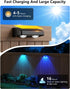 4 Pack 9 11 IP65 Solar Fence Lights Outdoor, Color Changing Fence Lights Solar Powered with RGB Colors & Lighting