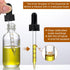 4 Pack 2 oz Glass Dropper Bottles with Measured Dropper, 60ml Dark Clear Tincture Bottles for Essential Oils