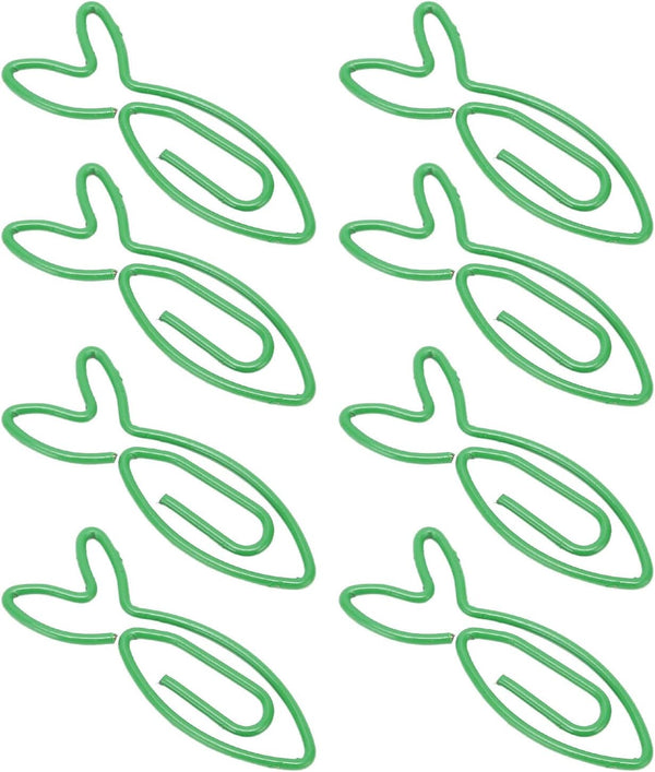 Office Paper Clips, 100 Pcs, Beautiful Electroplating Process Set for Fastening (Fish)