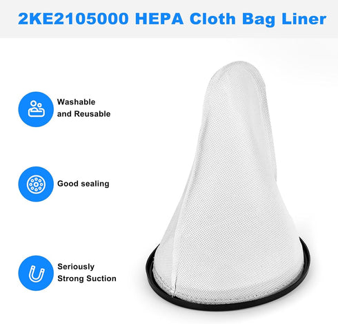 Vacuum Filter Cloth Bag Replacement for Hoover Backpack Vacuum 2KE2105000, C2401, C2401010, Shoulder Vac Pro, Royal